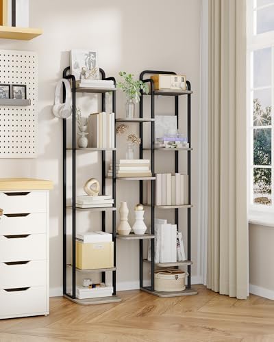 Hzuaneri 8 Tiers Vertical Shoe Rack, Tall Shoe Shelf with 2 Hooks - Image 6