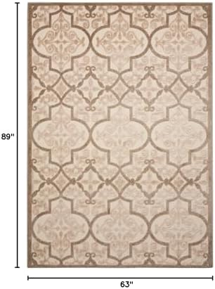 Nourison Home Aloha Cream 5'3" x 7'5" Area Rug - Easy Clean, Non Shedding, Bed Room, Living Room, Dining Room, Kitchen (5' x 8') - Image 2