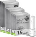Vacuum Storage Bags with Rechargeable Pump for Travel, 15 Combo Set by EOMTAM