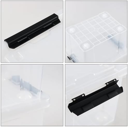 Obstnny 4 Packs 22 Quart Latch Box with Wheels, Plastic Lidded Storage Bin - Image 2