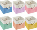 6 Pack 13x13 Inch Macaron Cube Storage Bins Square Fabric Cube Baskets by Geiserailie