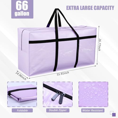 4 Pcs 66 Gallon Extra Large Moving Bags Heavy Duty Storage Bag - Image 3