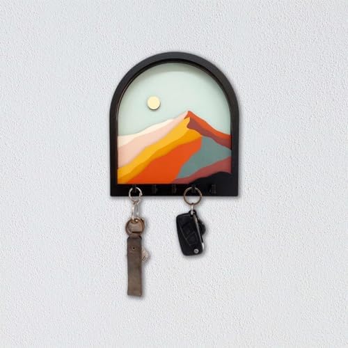 3D Colorful Mountain View Key Holder, 3 Dimensional Mountain Scenery Key Hanger, Layered Mountain Landscape View Key Hook, Three Dimensional Wall Decor, Coat Rack, Entryway Organizer - Image 2
