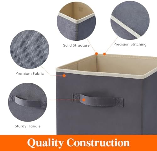 Lifewit Storage Cubes, 13 Inch Organizer Bins, 36L Gray, 12 Packs - Image 3