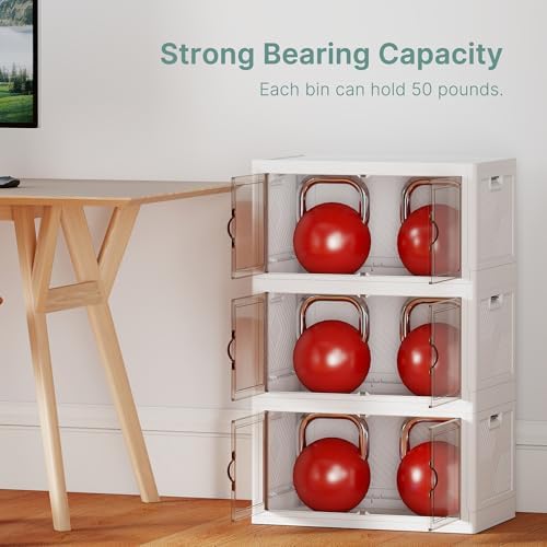 UAMFURI 144QT Lockable Plastic Storage Bins, 3 Pack Collapsible Cabinets - Image 6