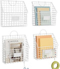 4 Packs Hanging Wall File Organizer with Hooks, Magazine Rack ,Mail Basket by Yuzehuaza