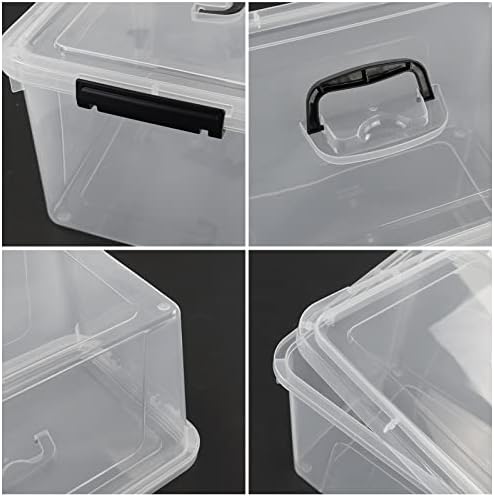 Zopnny 4 Packs 18 QT Plastic Storage Bins with Lids, Stackable Containers - Image 3