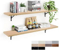 Kaboon 45 inch Long 10 inch Deep Floating Shelves for Wall Set of 2, Large Open Shelves Wall Mounted, Space Saving Home and Commercial Use, Light Walnut by Kaboon