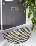 Unique Loom Outdoor Striped Collection Area Rug - Striped (2' 7" x 4' 1" Hearth Charcoal/Ivory) by UniqueLoom