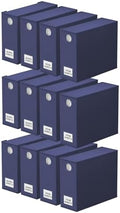 SpaceAid 12 Pack Bed Sheet Organizers and Storage, Foldable Linen Closet Organizer, Set Folder Keeper With Window XL (Queen & King Size) Bedding Container (Navy Blue) by SpaceAid