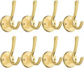 Coat Hooks for Hanging Coat Hooks for Wall Mounted Brass Wall Hooks Heavy Duty Brushed Robe Closet Hooks for Hanging Coats Entryway Metal Towel Hooks for Bathrooms (8, Gold) by ZUONAIHARDWARE