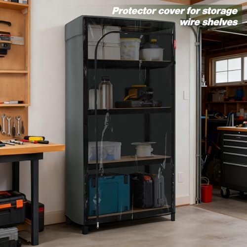 Porch Shield 600D Storage Shelf Cover for Wire Rack, 36"Wx14"Dx72"H, Grey - Image 7