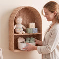 Large Rattan Wall Shelf for Boho Nursery Decor,Natural Brown by Ferrochef