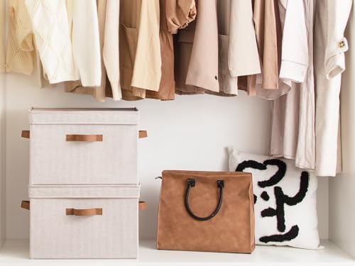 StorageWorks Fabric Storage Bins with Lids, Closet Storage Bins - Image 4
