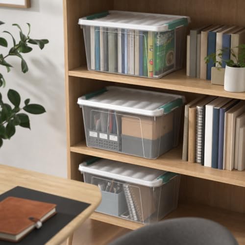 Rosebloom 20 Quart Clear Plastic Storage Bin with Latching Lid, 6 Packs - Image 6