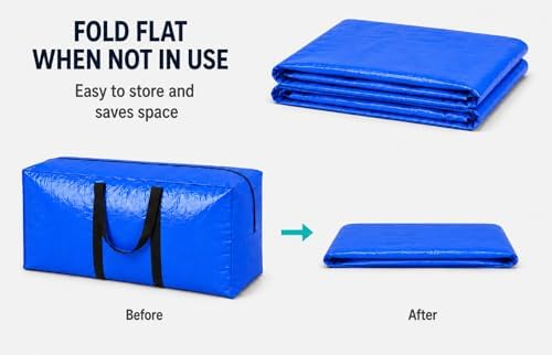 Extra Large Storage Bags, Jumbo Moving Tent Storage Bags, Waterproof Foldable Big Pink XXL Duffle Bag for Travel, 42x23x13.5inch - 4PACK - Image 5