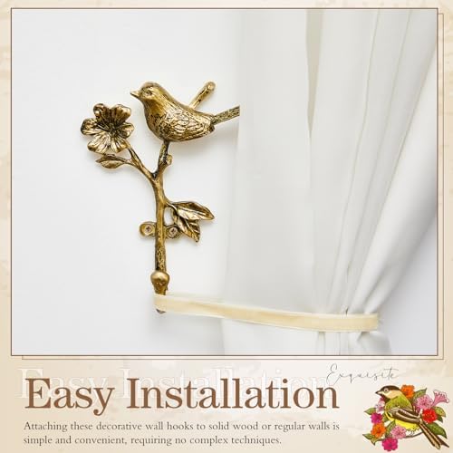 4 Pack Vintage Bird Hooks for Wall Decorative Hooks,5.5 to 5.9 in - Image 6