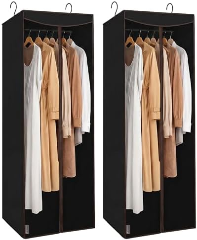 STORAGE MANIAC Garment Bags for Hanging Clothes, 57-Inch, Black, 2-Pack by STORAGEMANIAC