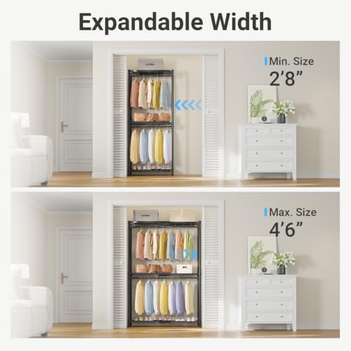 VIPEK X1 Max Expandable Clothes Rack, 7ft Extra Tall Closet System, Black - Image 2