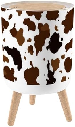 Trash Can with Lid Cow Skin Seamless Print Animal Hide Brown Spots White Mammals Fur Small Garbage Can with Legs Waste Bin Press Cover Wastebasket for Kitchen Bathroom Living Room 7L/1.8 Gallon by Unknown