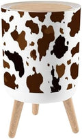 Trash Can with Lid Cow Skin Seamless Print Animal Hide Brown Spots White Mammals Fur Small Garbage Can with Legs Waste Bin Press Cover Wastebasket for Kitchen Bathroom Living Room 7L/1.8 Gallon by Unknown