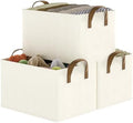 Closet Storage Bins, Fabric Closet Organizers and Storage Basket for Shelves, Collapsible Shelf Baskets for Organizing Shelves, Bedroom Clothes Basket, Beige, 3 Pack by Coyacool