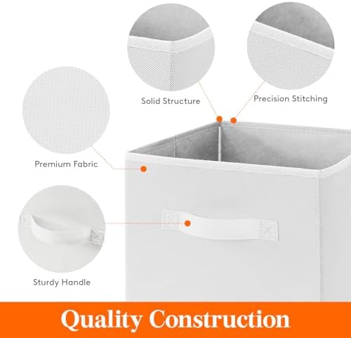 Lifewit Storage Cubes, 11 Inch Organizer Bins, 18L White, 12 Packs - Image 3