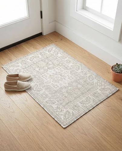 Rugs.com - Outdoor Aztec Rug – 2' x 3' 1 Light Gray Indoor/Outdoor Rug – Weather Resistant Flatweave for Patios, Decks, and Porches - Image 4