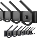 WEBI Coat Rack Wall Mounted,8 Coat Hooks for Hanging Coats,24" Heavy Duty Metal Double Hook Rack Rail Coat Hanger Wall Mount for Clothes Entryway Jacket,Black by WEBI