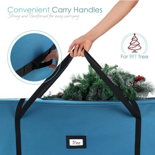 Clara Clark Christmas Tree Storage Bag - Extra Wide Xmas Tree Storage Box Container Made from Durable Oxoford 600D Waterproof Fabric with Handles & Dual Zipper (3, 9 ft) - Image 7