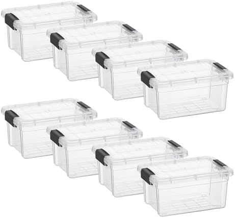 Superio 1.85 Quart Clear Plastic Storage Boxes with Lids, Stackable Organizer Containers, BPA-Free Storage Bins for Home, Office, School & Dorm, 8 Pack by Superio