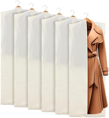 Aliceset 6 Pcs 65 Inches Cotton Garment Bags for Hanging Clothes by Aliceset