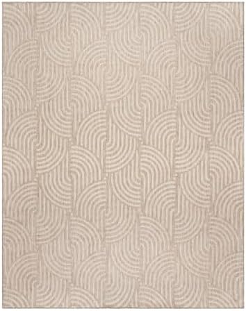 Gertmenian Indoor Outdoor Modern Area Rug - 9x13 Extra Large, Fade Resistant, Ideal for High Traffic in Living Room, Bedroom, Patio - Geometric, Beige, 25532 by Gertmenian