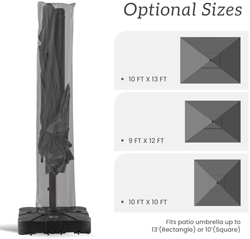 Cantilever Patio Umbrella Cover with Zipper and Rod - Image 2