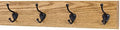 PegandRail Oak Wall Mounted Coat Rack with Bronze Hooks 4.5" Ultra Wide (Golden Oak, 20" x 4.5" with 4 Hooks) by PEG+AND+RAIL