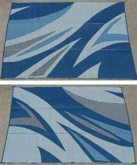 EEZ RV Products 9'x12'Blue Heavy Duty Reversible/Durable Outdoor Patio/RVing Mats(9ft x12ft Blue) Come with Large Storage Bag & 6 Sets of Stakes and Washer - Image 7