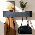 Coat Rack Wall Mount with Shelf Entryway Shelf Modern Key Holder Hanger Wall Shelves with Hidden Hooks for Hanging Towels Coats Hats Bags for Hallway Bathroom Bedroom (Black, 5 Hooks) by FURNAWAY