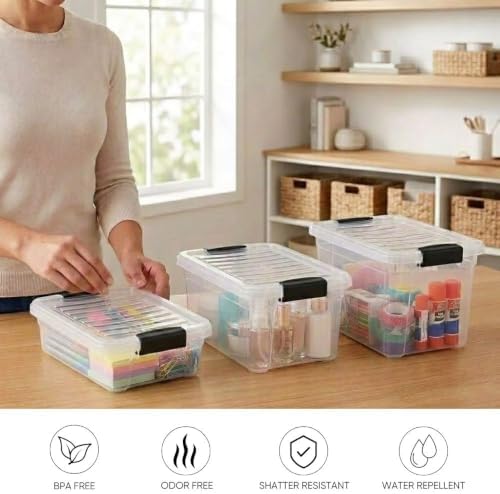 Superio 4.75 Quart Clear Plastic Storage Boxes with Lids, Stackable Organizer Containers, BPA-Free Storage Bins for Home, Office, School & Dorm, 6 Pack - Image 4