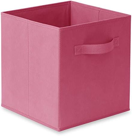Casafield Set of 12 Collapsible Fabric Cube Storage Bins, Hot Pink - 11" Foldable Cloth Baskets for Shelves, Cubby Organizers & More - Image 2