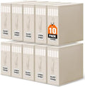 WOWBOX Sheet Organizers and Storage,Closet Bed Sheet Organizer Under Bed Storage and Organization with Label Cards & Clear Window for Bedding Sheets,Duvet Covers,Blankets (10 Pack，Beige) by WOWBOX