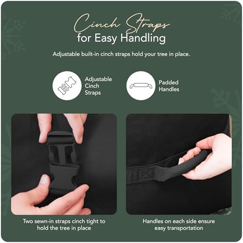 Covermates Keepsakes Christmas Tree Cinch Bag – Durable Polyester Tree Storage with Reinforced Handles & Built-In Cinch Straps – Trees, Lights & Holiday Décor, Black - Image 5