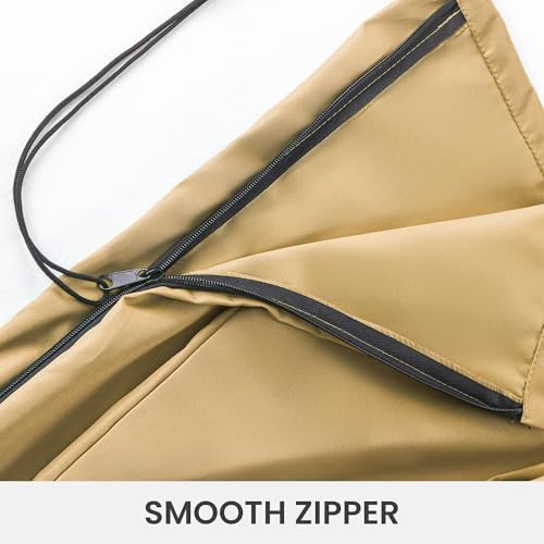 Cantilever Patio Umbrella Cover Outdoor Offset Table Umbrellas Cover with Zipper and Rod UV Resistant Waterproof for Garden Deck Backyard Pool, Khaki - Image 7