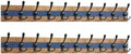 SKOLOO Rustic Coat Rack Wall Mount- 38-1/8" Long Coat Hooks for Wall with 10 Triple Hooks for Hanging Coats, Hats or Tools, Western National Parks Collection, Wood Brown & Blue, Pack of 2 by SKOLOO