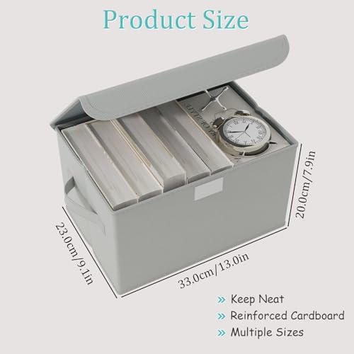 Foldable Storage Bins, Closet Boxes, 4 Pack, Grey, 13x9x7.9 In - Image 3