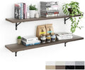 Kaboon 45 inch Long 10 inch Deep Floating Shelves for Wall Set of 2, Large Open Shelves Wall Mounted, Space Saving Home and Commercial Use, Eucalyptus by Kaboon