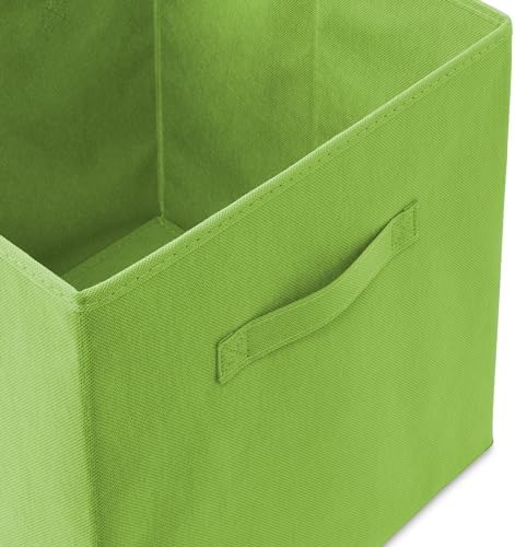 Casafield Set of 12 Collapsible Fabric Cube Storage Bins, Lime Green - 13" Foldable Cloth Baskets for Shelves, Cubby Organizers & More - Image 3