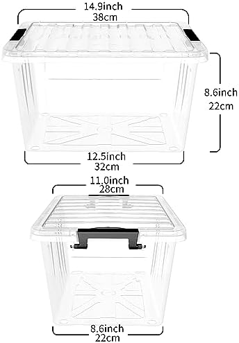 Cetomo 18Qt*6 Plastic Storage Bins, Storage Box, 6 Pack, Organizing Container with Durable Lids and Secure Latching Buckles, Stackable and Nestable, Clear with Black Buckle - Image 3