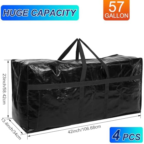 Windyun 4 Pack 57 Gallon Extra Large Moving Bags XXL Heavy Duty Storage Bag - Image 2