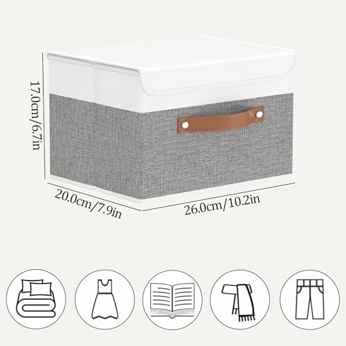 OUTBROS Storage Bins with Lids, White/Grey, 5 Pack 10.2 x 7.9 x 6.7in - Image 3