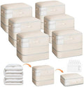 Homsorout 6 Pack Compression Storage Bags - 110L Large Capacity Comforter Storage Bag, 3-Layer Washable Ultra Space Saving Self Compression Organizer Space Bags for Blankets, Sweaters, Sheets, Beige by Homsorout